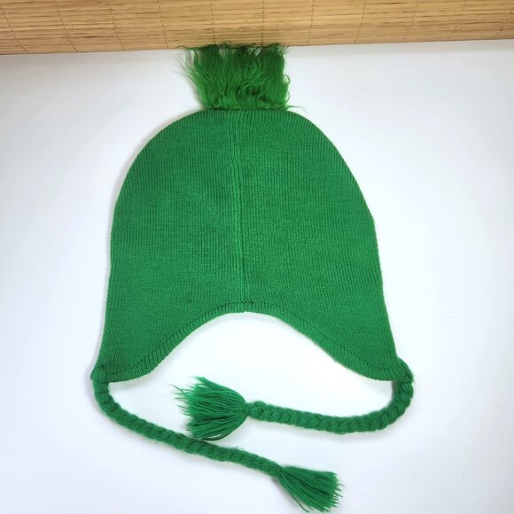 The Grinch Beanie Hat Green Knit Fleece Lined Braids Unisex One Size Dr Seuss - Picture 8 of 12